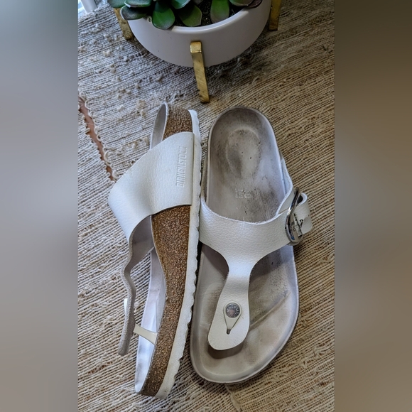 Birkenstock Gizeh Big Buckle White Leather women sandals - Picture 6 of 7